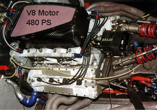 F3000 Zytek V8 Motor im Rennfahrer Kurs Auto