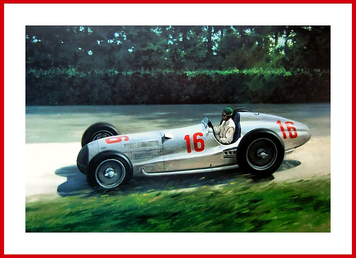 Poster Shooting Star Richard Seaman Mercedes Nuerburgring 1937