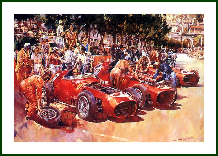 Ferrari Team 1959 Monaco Formel 1 Box Poster