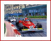 Lauda Ferrari Poster Monaco Formel 1 1975