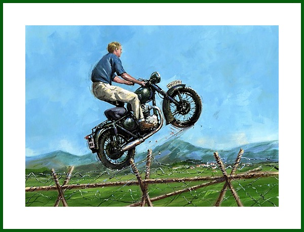 Steve McQueen Poster Gesprengte Ketten Motorrad