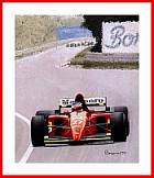 Poster Fotos Jean Alesi Ferrari Sieg 1995 Autogramm