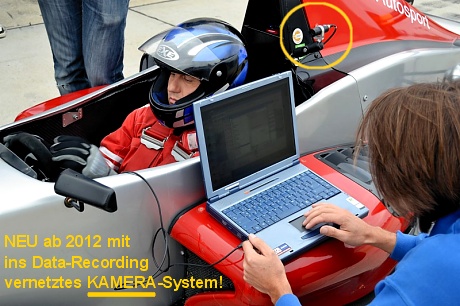 Data Recording mit Kamera System für Formel Rennfahrer Lehrgang
