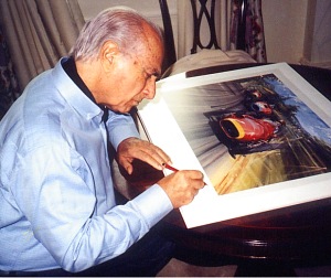 Juan Manuar Fangio signieren Poster Edition Autogramm