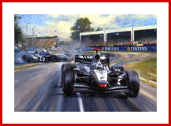 Poster David Coulthard Sieg McLaren Mercedes 2003 Autogramm Unterschrift