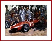 POSTER Ferrari Trips Formel 1 Team Monte Carlo 1961