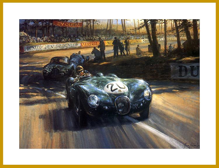 Poster Bild  Jaguar C-Type Le Mans 1951  Kunstdruck