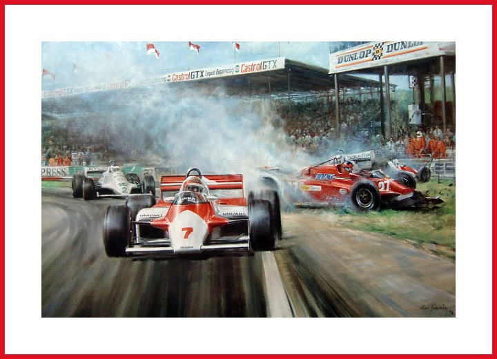 John Watson Poster Silverstone F1 1981 Crash Gilles Villeneuve Alain Jones