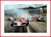 ohn Watson Poster Silverstone F1 1981 Crash Gilles Villeneuve Ferrari