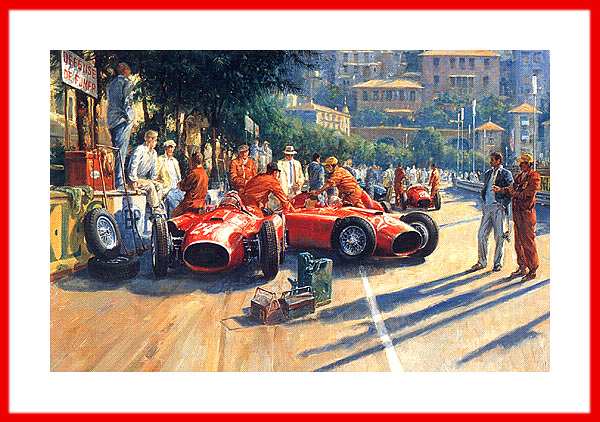 Sammler Edition Poster Lancia Ferrari D50 Formel 1 early start Foto Buch