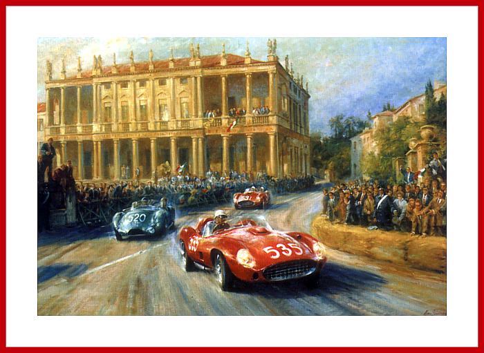 Letzte Mille Miglia 1957 Poster Piero Taruffi Ferrari 315S