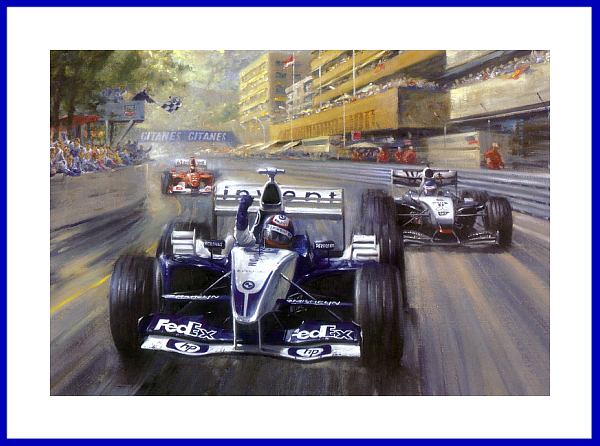 Poster Bild Juan Pablo Montoya Formel 1 Monaco 2003 mit Autogramm NASCAR