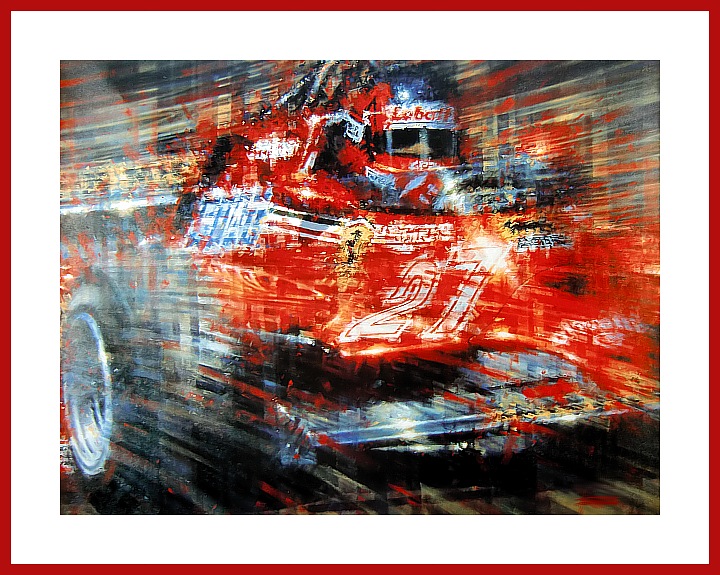 Ferrari Poster Gilles Villeneuve 1981 Formel 1 126C Turbo