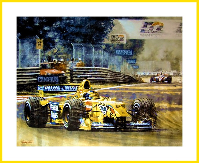Frentzen Monza 1999 Poster Jordan Formel 1 Sieg signiert