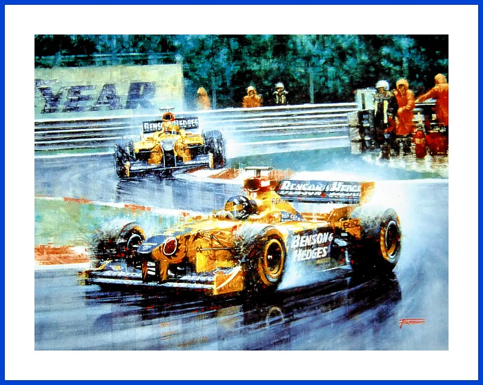 Jordan Formel 1  Sieg Nr 1 Spa 1998 Damon Hill Poster
