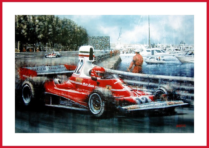 Niki Lauda Ferrari 312 T Poster Formel 1 Sieg Monaco 1975