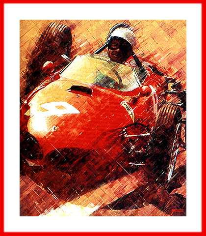 Poster Bild Phil Hill Ferrari Dino 1961 mit Autogramm