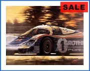 Fer Porsche 956 1982 Le Mans Sieg Poster signiert 180S