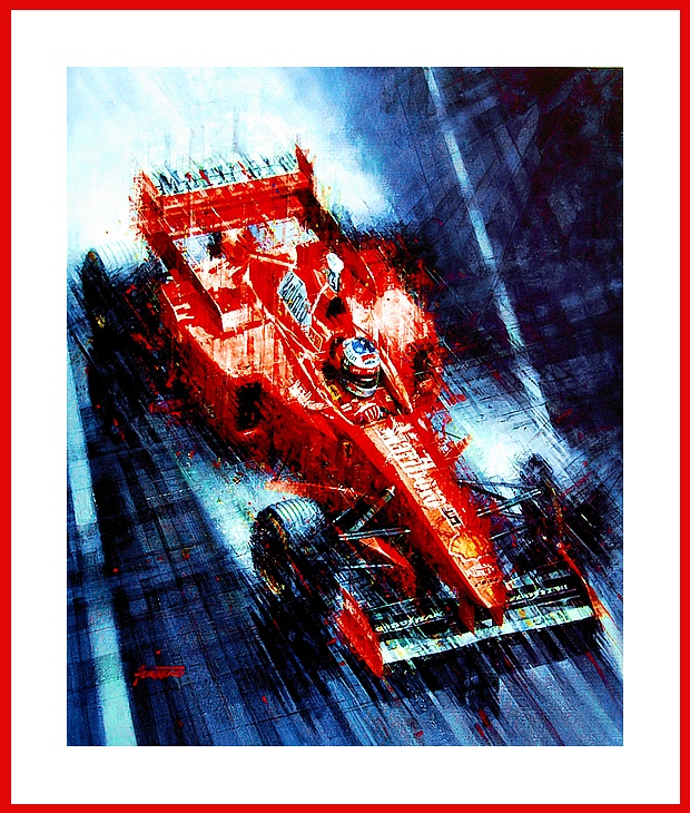 Schumacher Poster Ferrari Monaco Sieg 1997