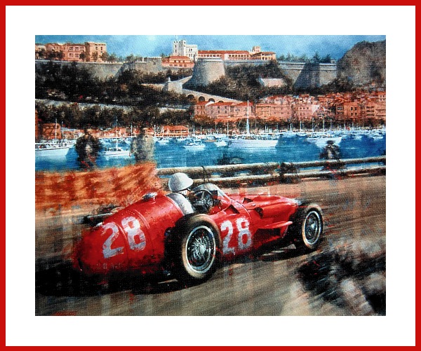 Stirling Moss Poster Maserati 250 F Monaco 1956