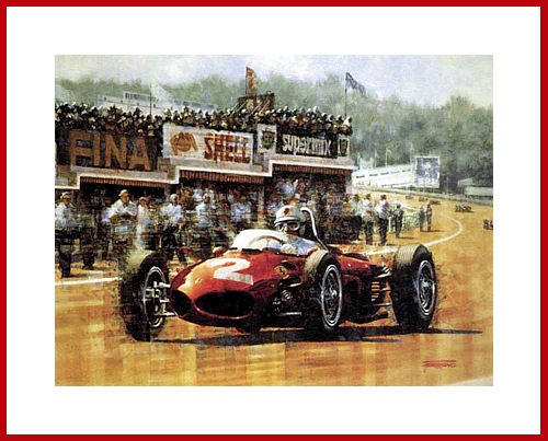Trips Poster Formel 1 Dino 156 Spa 1961