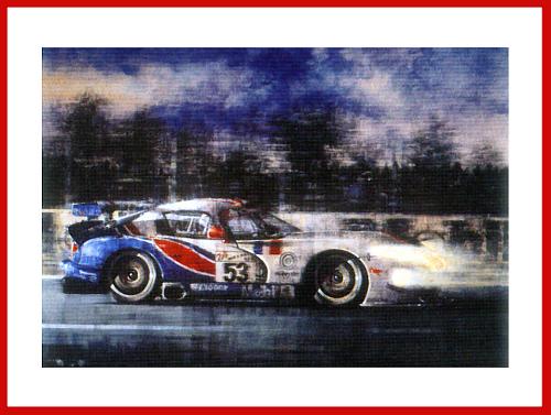 Poster Bild Dodge Viper GTS R Le Mans 1998 Sieger mit 3 Autogramme