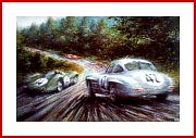 Mercedes 300SL Kunstdruck 1000 km  Nuerburgring 1957