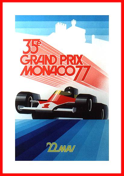 Plakat Monaco 1977 Mclaren Hunt
