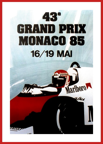 Kunstdruck Plakat Monaco 1985 Lauda