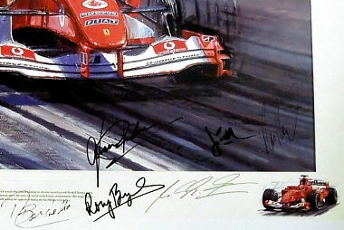 Signatur 2004 Schumi + 5 weitere vom Team