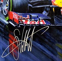 Signatur Vettel WM 2012 Red Bull F1 WM Titel 3 200