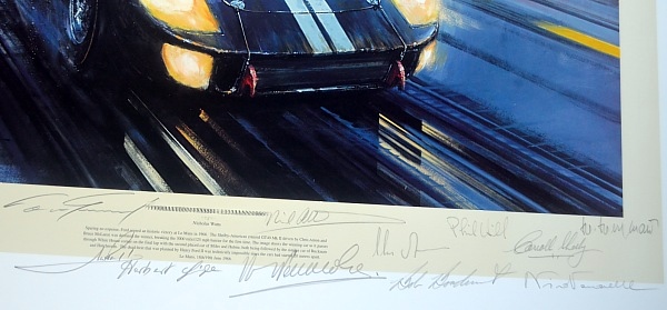 Signaturen 9x Le Mans 1966 Ford GT40 600