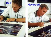 Autogramm Signieren Derek Bell  Hurley Haywood Porsch 956 Le Mans 24 h Sieger Bild Karte Poster