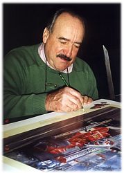 Autogramm Clayton Regazzoni am Ferrari Formel 1 Poster Karte Bild Foto