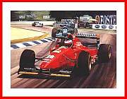 Gerhard Berger Ferrari F1 Sieg Hockenheim 1994 Poster Druck