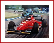 Gerhard Berger Poster Ferrari Hockenheim Sieg 1994