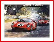 Kunstdruck Bild Le Mans 1963 Ferrari 275 GTO signiert