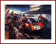 Kunst Druck POSTER Ferrari P4 Le Mans 1967