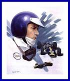 Portrait Jim Clark mit Lotus Kunstdruck Poster