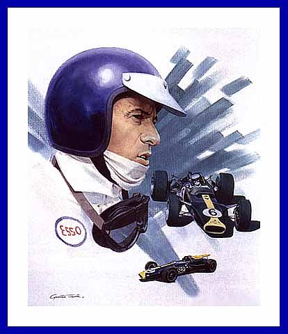Sammler Portrait Bild Poster  Jim Clark mit 2 Lotus