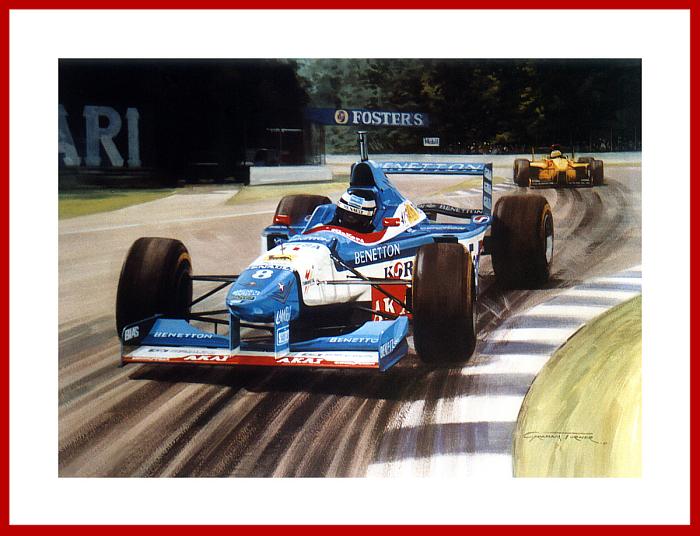Poster Gerhard  Berger Sieg Benetton 1997 Hockenheim Formel 1 Foto 