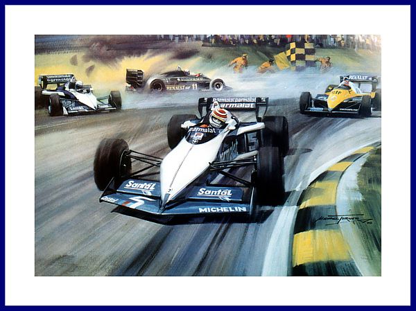 Poster Bild Nelson Piquet Brabham BMW Formel 1 Turbo 1983 o Autogramm 