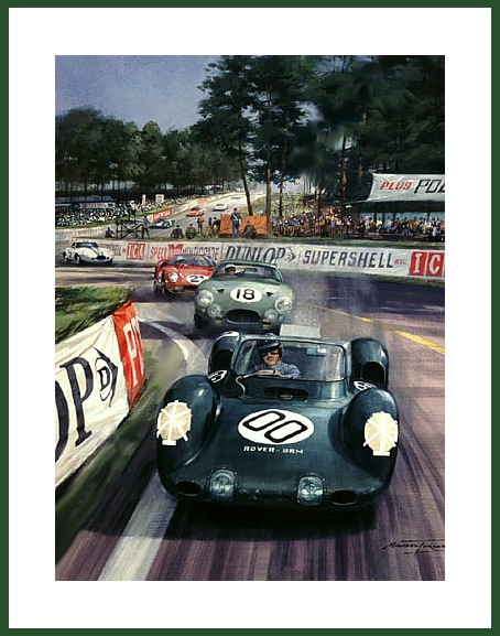 Poster Rover BRM Gasturbine Hill Ginther 1963 Le Mans