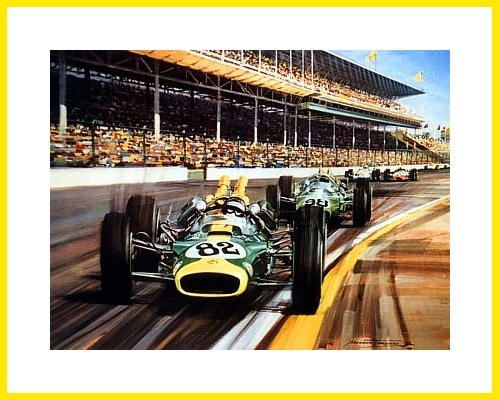 Jim Clark Indy Lotus Ford 1965 Poster 