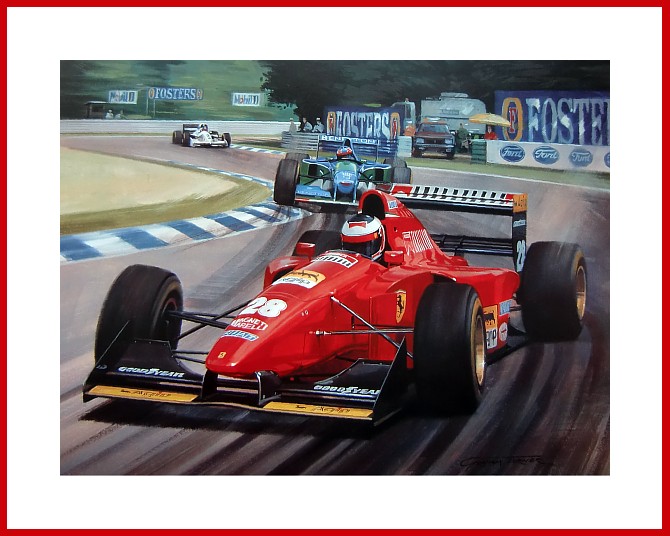 Poster Bild Berger Ferrari F1 Sieg Hockenheim 1994 Foto