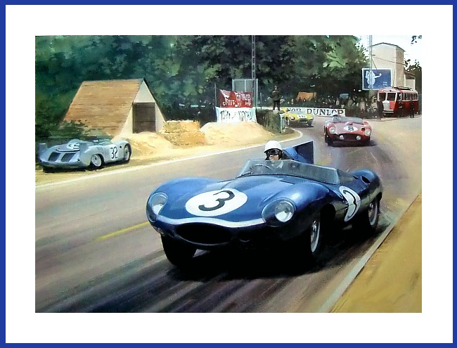 Le Mans Sieg im Jaguar D Type 1957 Poster Bild