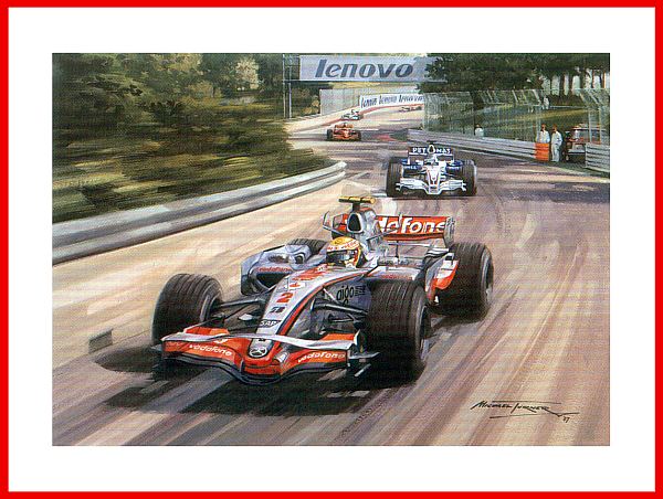 Poster Bild Lewis Hamilton Formel 1 Sieg MacLaren Mercedes o Autogramm