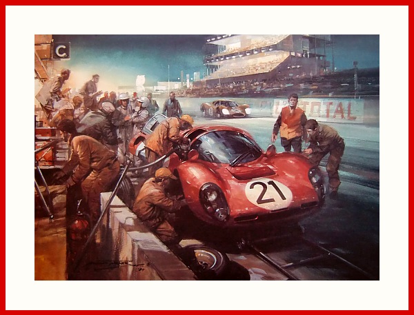 Nachtstop Ferrari P4 Le Mans 1967 Box POSTER