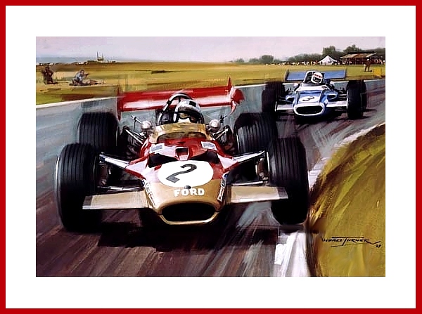 Jochen Rindt Poster Lotus 49B Silversone 1969