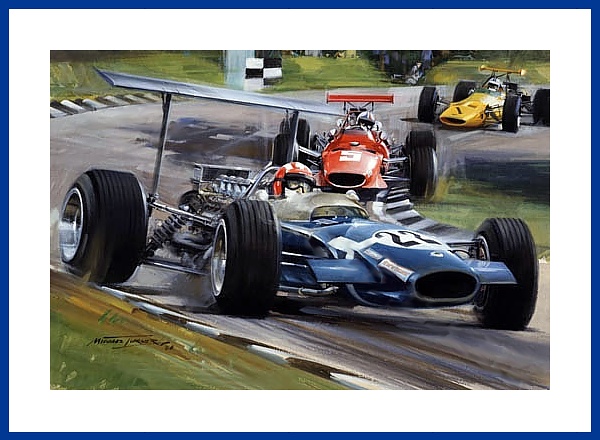 Poster Jo Siffert Lotus 49B 1968 Grand Prix Sieg
